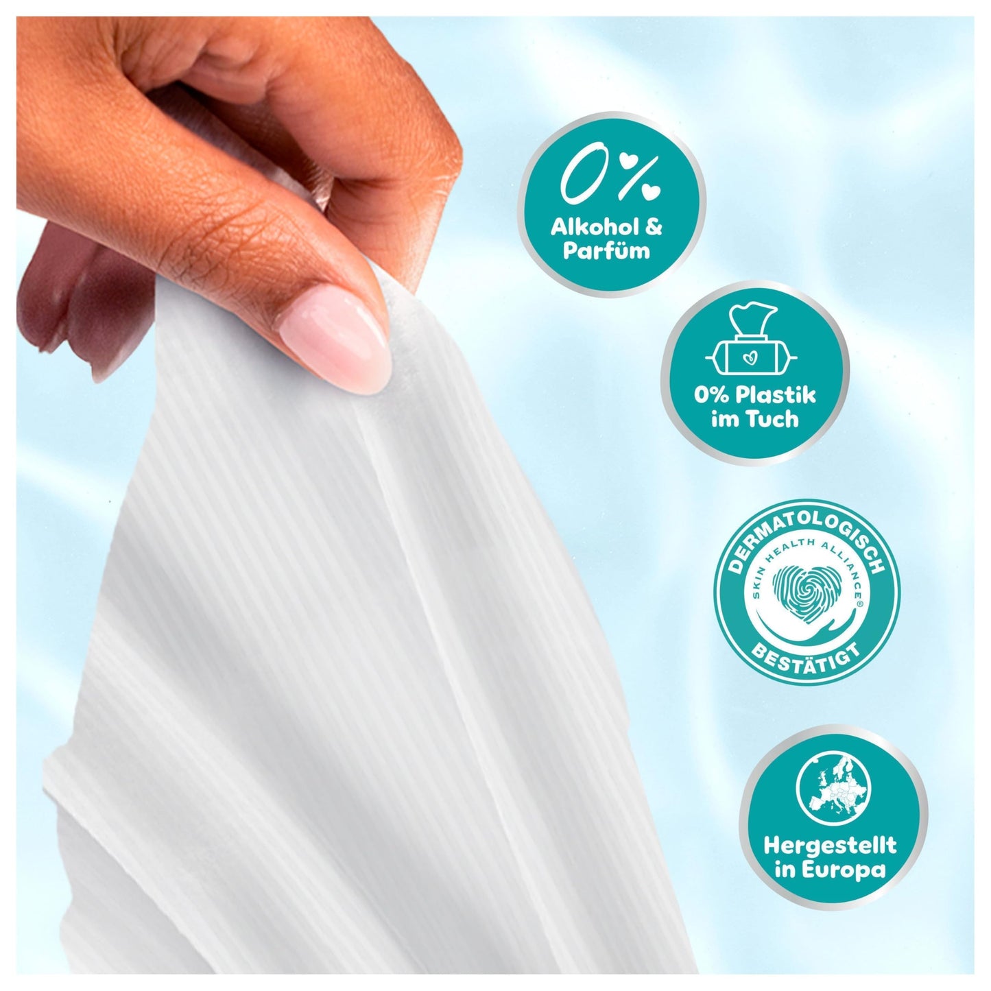 Pampers 99% Water Baby-Feuchttücher, 18 Packungen mit 60 Feuchttüchern = 1080 Baby-Feuchttücher, leichte Lotion mit 99% Wasser