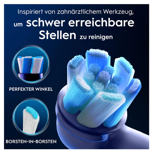 Oral-B iO Ultimative Reinigung Aufsteckbürsten — ORIGINAL Zahnbürstenaufsatz für Elektrische Oral-B iO Zahnbürsten — Ersatzbürsten, Bürstenköpfe für Tiefenreinigung & Plaqueentfernung — Weiß, 8 Stück