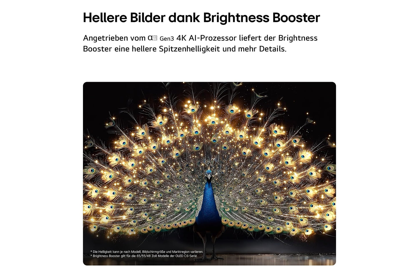 LG OLED65C6ELB TV 65 Zoll (165 cm) 4K OLED evo AI TV (α11 Gen3 4K AI Prozessor, webOS 26, 120Hz (VRR bis zu 165Hz)) [Modelljahr 2026] [Energieklasse F]