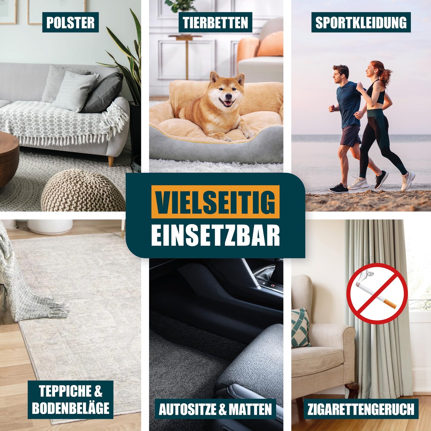 Enzymreiniger – Geruchsentferner & Fleckenentferner Spray 750 ml – porentief & biologisch – für Sofa, Teppich, Matratze, Auto & Haushalt – gegen Schmutz, Schweiß, Gerüche & Tierspuren – KRAFTPROTZ