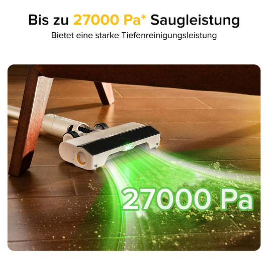 roborock H60 Akku Staubsauger, 27000Pa/300W/60 Min Akkusauger, 90° Flexibles Rohr, Staubsauger Kabellos, stielstaubsauger mit Anti-Tangle Bürste für Teppiche, Hartböden, Tierhaare, Auto