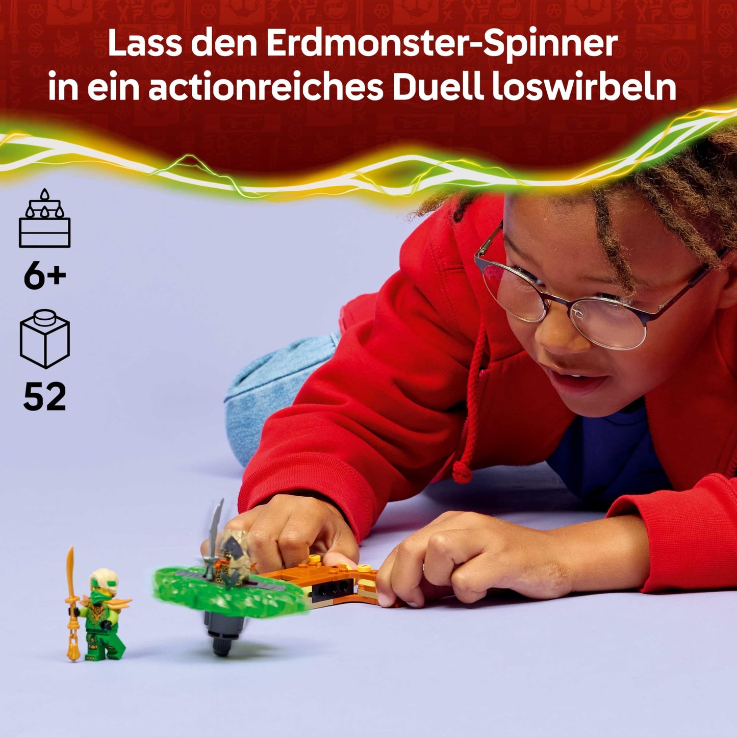 LEGO NINJAGO Lloyd vs. Erdmonster-Spinner - Ninja Spielzeug mit Abschussvorrichtung, Kampfkreiseln und 2 Minifiguren für Jungen & Mädchen - Geschenk für Kinder ab 6 Jahren - 71850