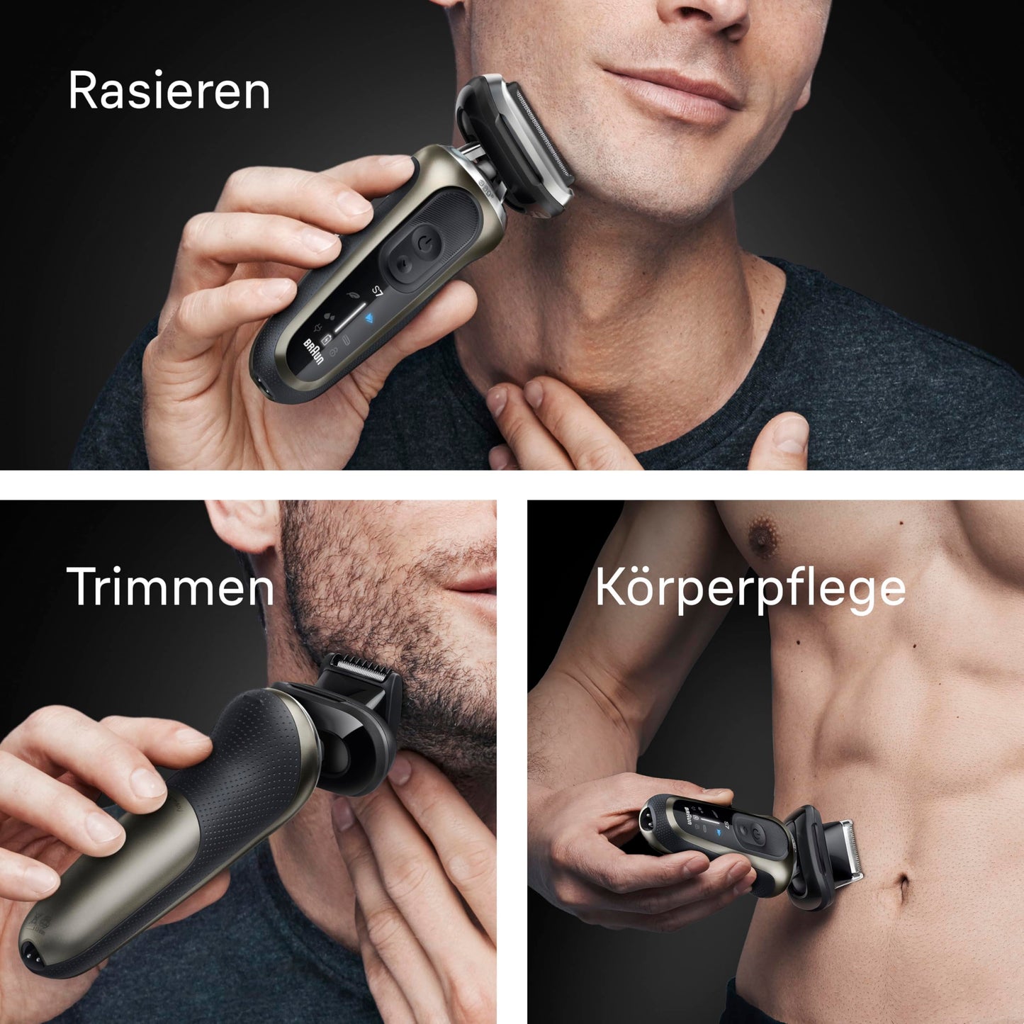Braun Series 7 Rasierer Herren Elektrisch, Elektrorasierer, 60 Min. Akku, 4in1 SmartCare Center, +2 Aufsätze, Kabelloser Nass- & Trockenrasierer Männer, Wasserdicht, Made in Germany, 72-C7650cc, Gold