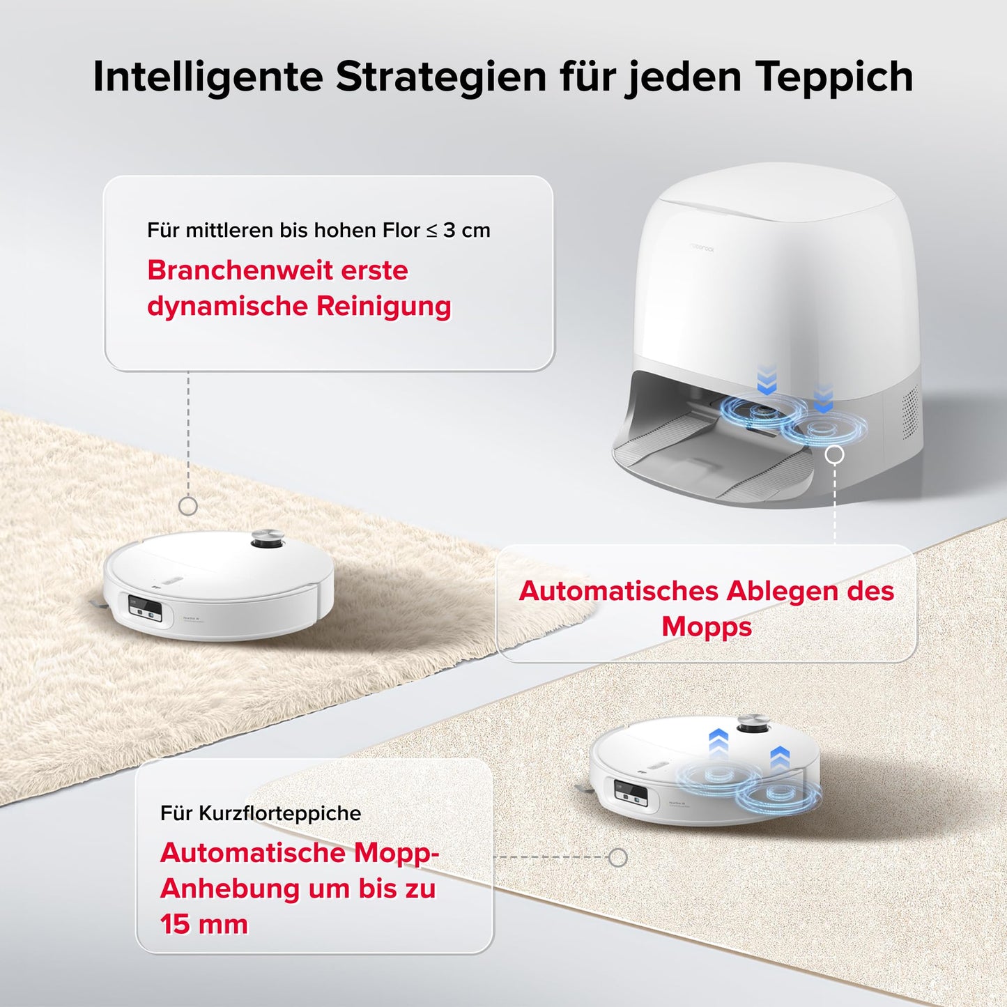 roborock Qrevo Curv 2 Pro Saugroboter mit Wischfunktion&Hebarem Wischmopp, 25.000 Pa HyperForce Saugkraft, Dual Anti-Tangle-System, 100°C Heißwasser-Moppwäsche, Reactive Al-Hinderniserkennung (Weiß)