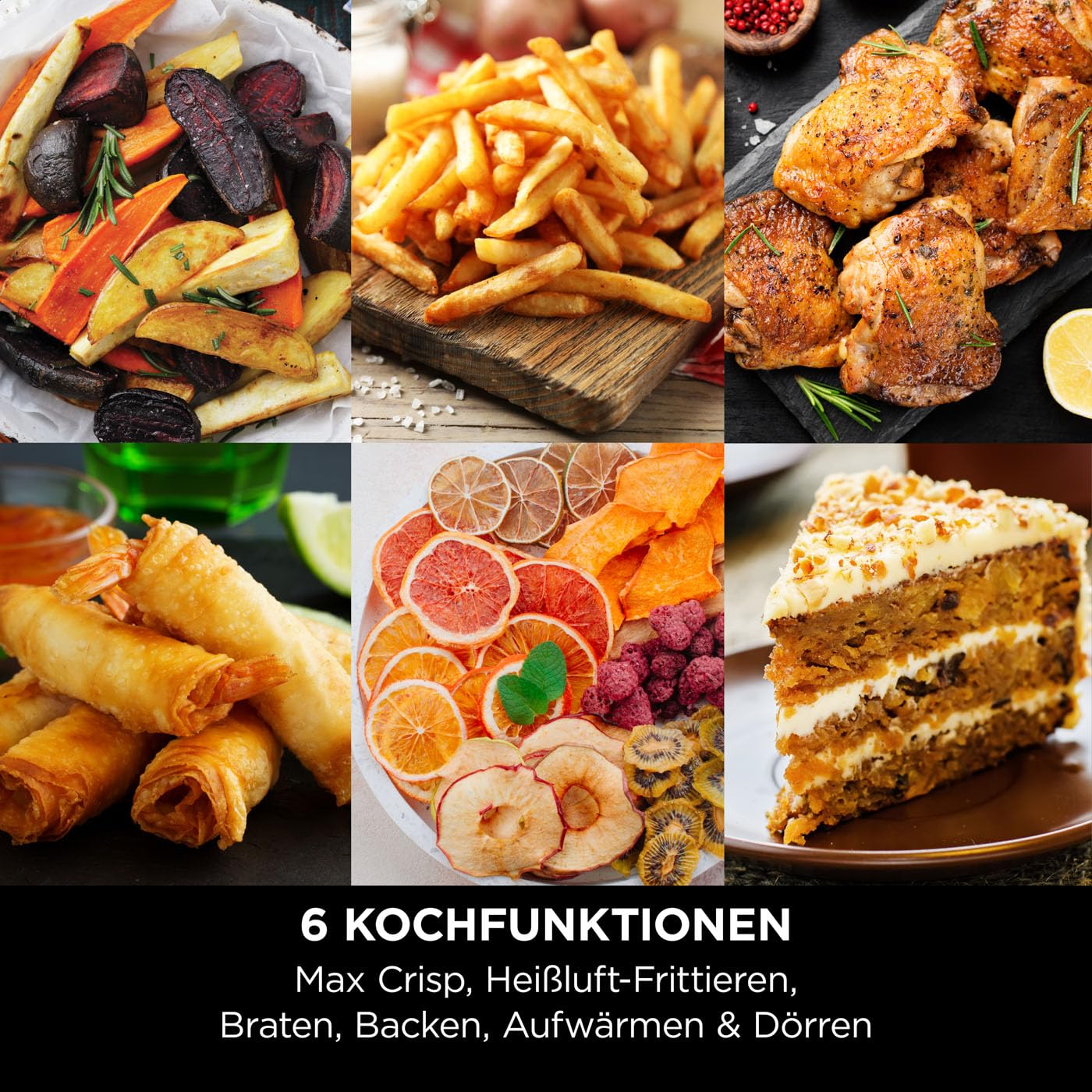 Ninja Heißluftfritteuse MAX PRO, 6,2 L, ölfrei, große Schublade, Rösten, Backen, Air Fry, Antihaftbeschichtet, Spülmaschinenfester Korb & Crisper Gittereinsatz, Silikonzange, Schwarz/Kupfer, AF180EUCP