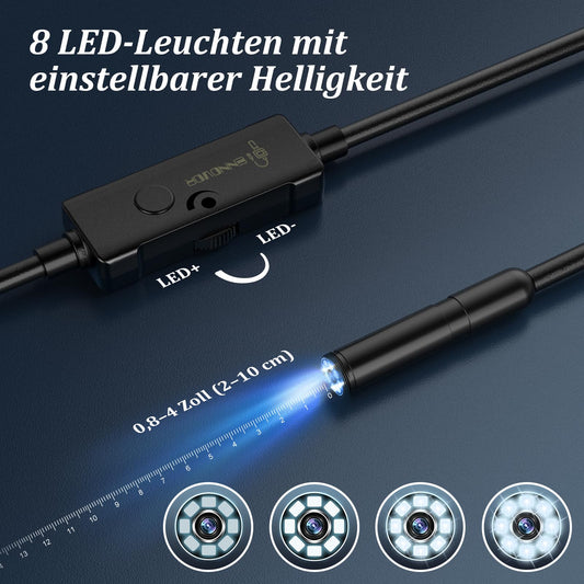 Wasserdichte Endoskopkamera mit 1920 HD und 8 LED Licht