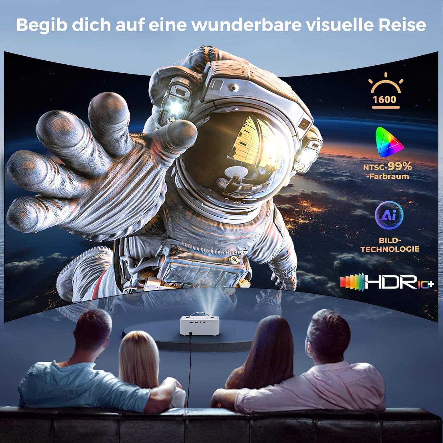 Lisowod 4K Beamer | Netflix & Prime Video | 1600 ANSI