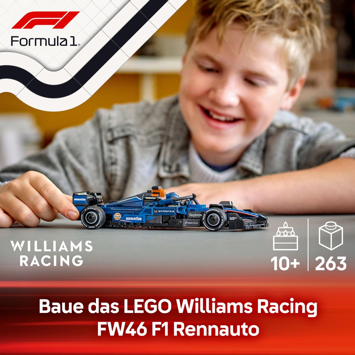 LEGO Speed Champions Williams Racing FW46 F1 Rennauto - Spielzeug mit Formel 1 Minifigur zum Sammeln - Geschenk für Jungen & Mädchen ab 10 Jahren und Erwachsene Motorsport Fans 77249