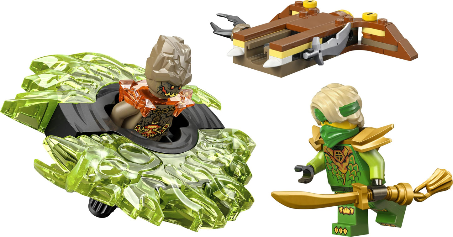 LEGO NINJAGO Lloyd vs. Erdmonster-Spinner - Ninja Spielzeug mit Abschussvorrichtung, Kampfkreiseln und 2 Minifiguren für Jungen & Mädchen - Geschenk für Kinder ab 6 Jahren - 71850