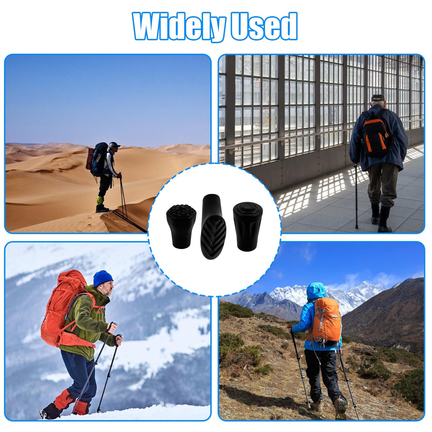 16er Set Gummipuffer für Wanderstöcke 11mm zuverlässig robust