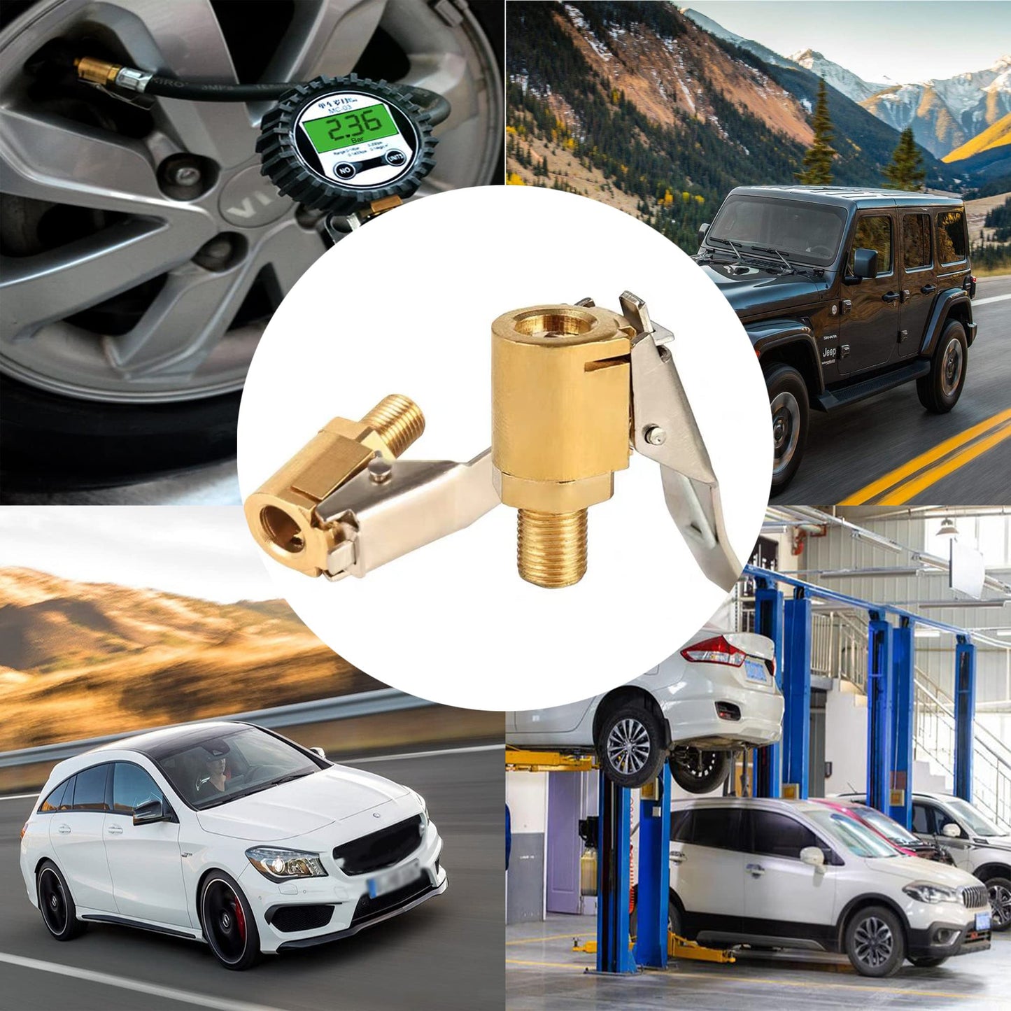 Zwei Stück 8mm Autoventil Hebelstecker Messing Luftpumpe Adapter