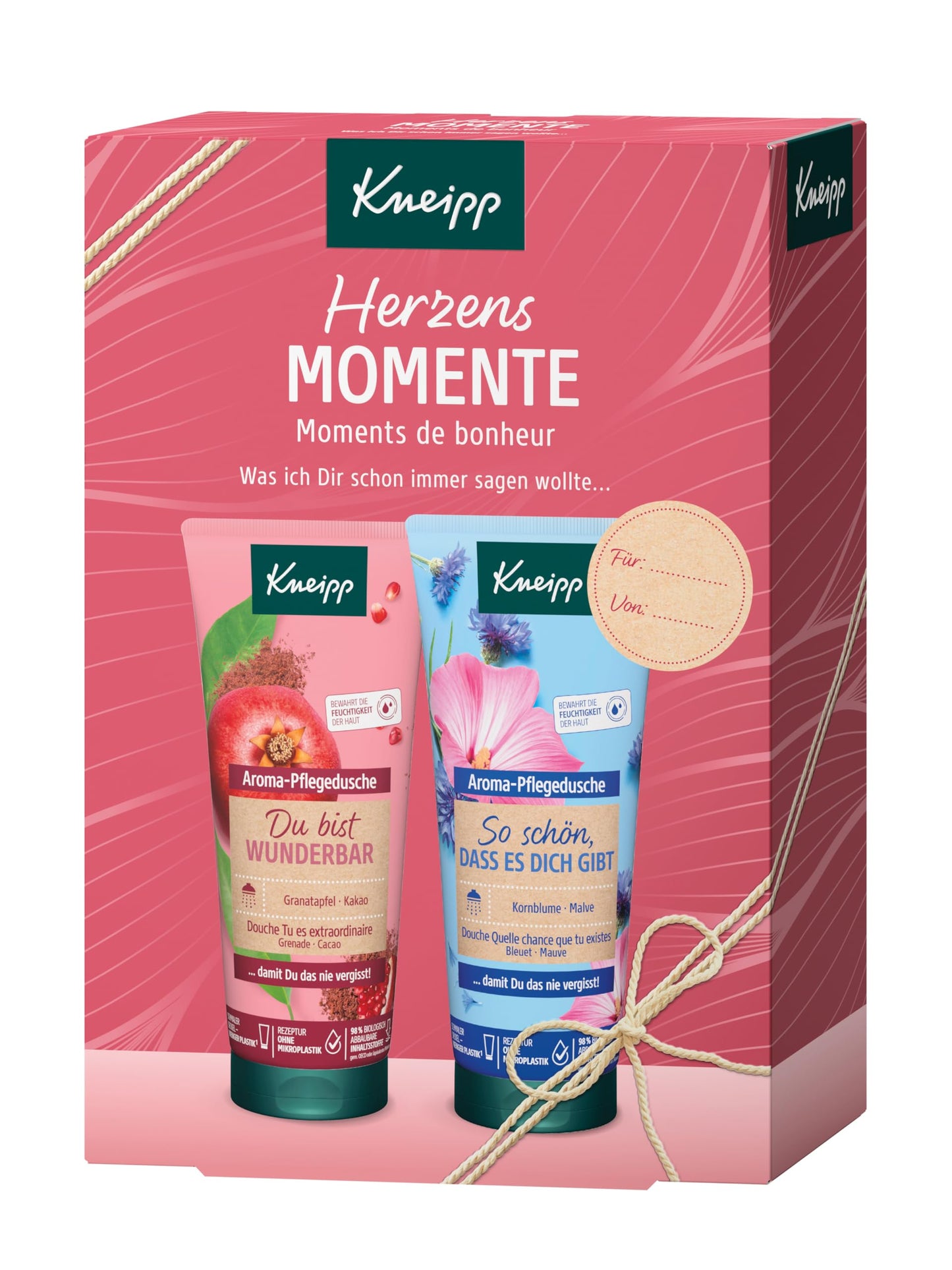 Kneipp Geschenkset Herzensmomente mit 2 Aroma Pflegeduschen 2x200ml