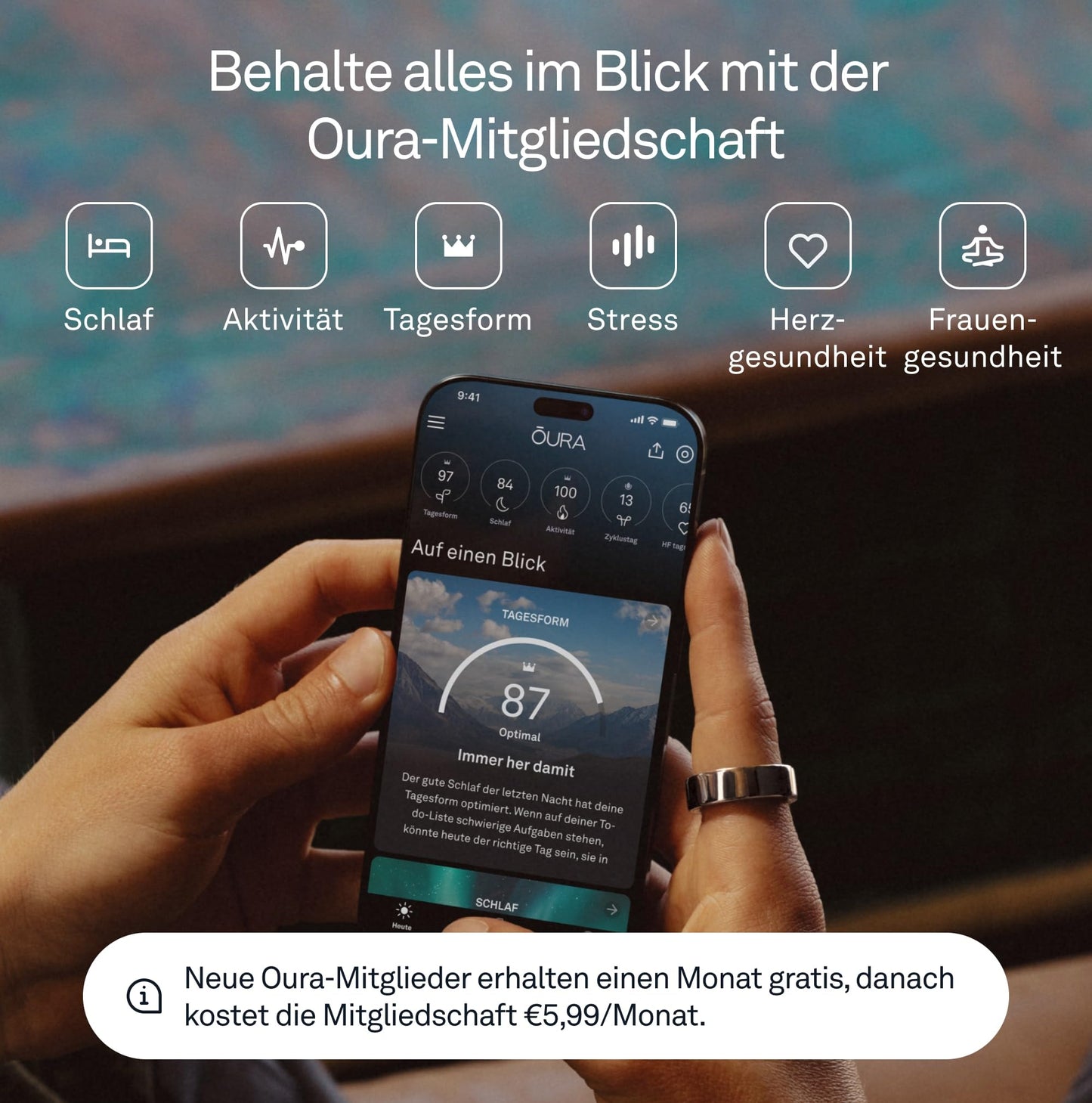 Oura Ring 4 – Gold – Größe 8 – Smart-Ring – Oura Ring 4 Größenprobier-Set zur Größenbestimmung – Wearable fürs Schlaf-Tracking – Herzfrequenz – Fitness-Tracker – Bis zu 8 Tage Akkulaufzeit