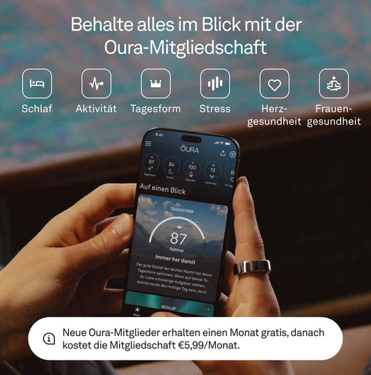 Oura Ring 4 – Gold – Größe 8 – Smart-Ring – Oura Ring 4 Größenprobier-Set zur Größenbestimmung – Wearable fürs Schlaf-Tracking – Herzfrequenz – Fitness-Tracker – Bis zu 8 Tage Akkulaufzeit