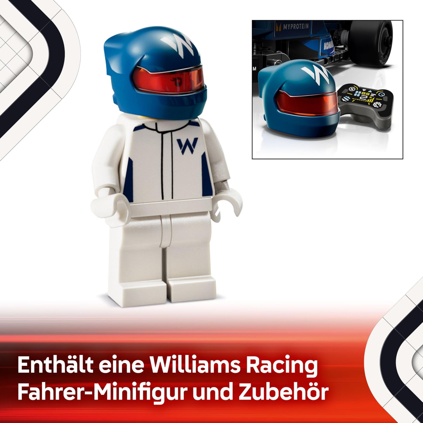 LEGO Speed Champions Williams Racing FW46 F1 Rennauto - Spielzeug mit Formel 1 Minifigur zum Sammeln - Geschenk für Jungen & Mädchen ab 10 Jahren und Erwachsene Motorsport Fans 77249