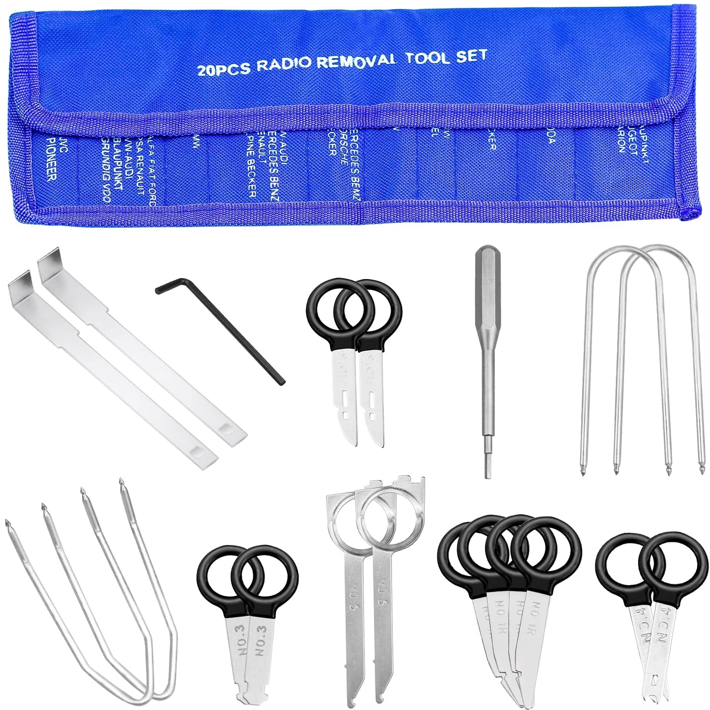 Universal Autoradio Ausbauwerkzeug Set 20 Teile fuer KFZ Radiosys