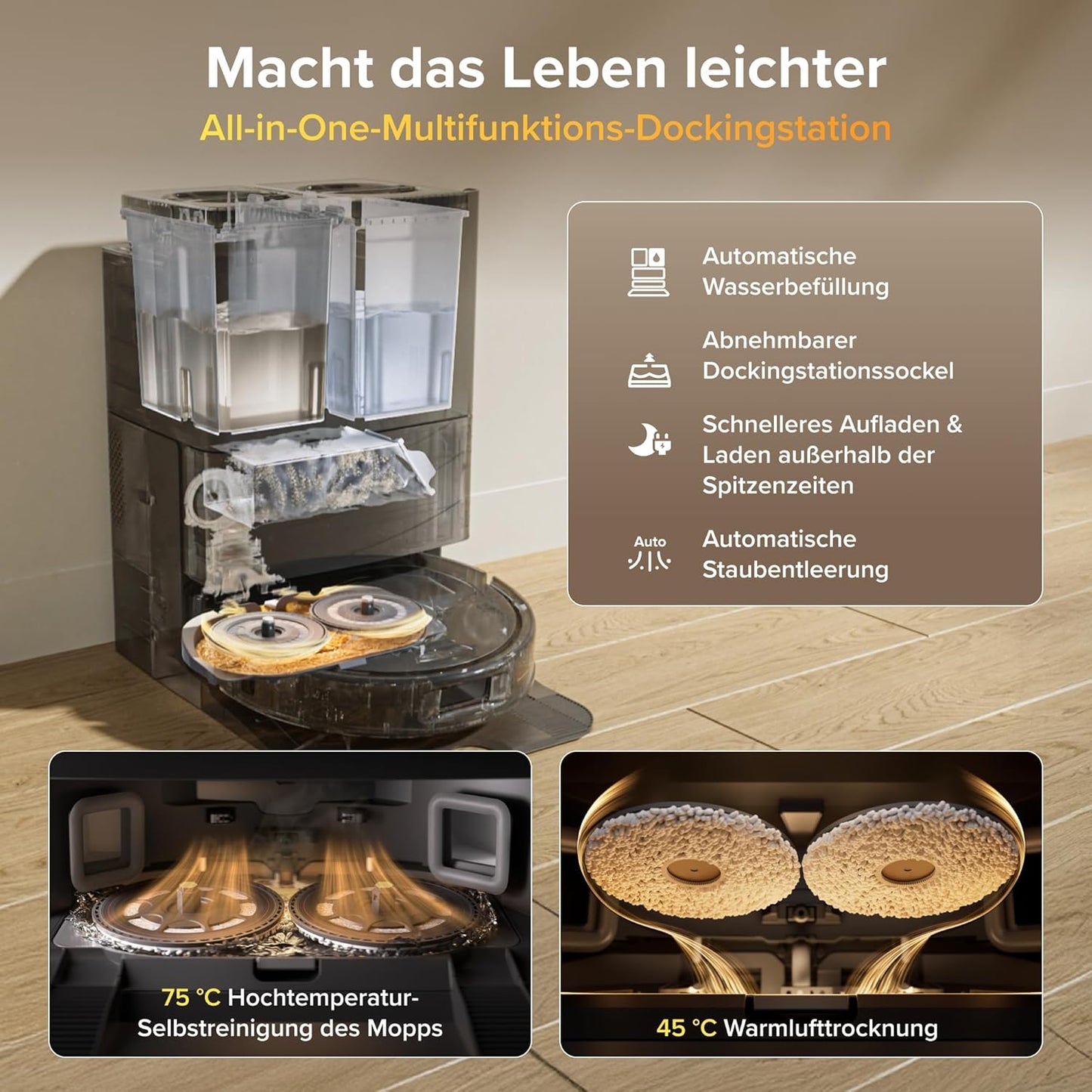 roborock Qrevo S Pro – Saug- & Wischroboter mit Heißwasser