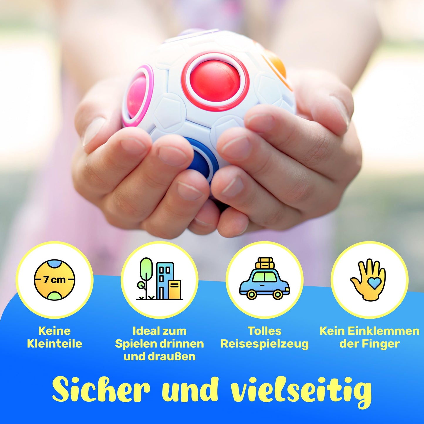 Original Regenbogenball als Stress und Konzentrationsspielzeug