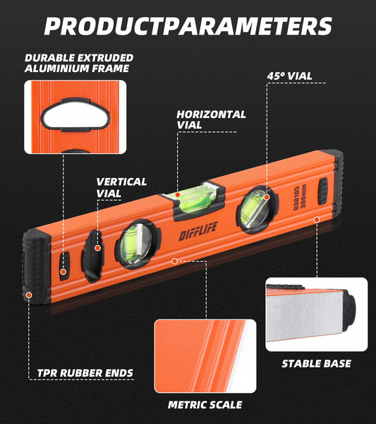 Wasserwaage Aluminium mit Magnet 30,5 cm für präzises Messen
