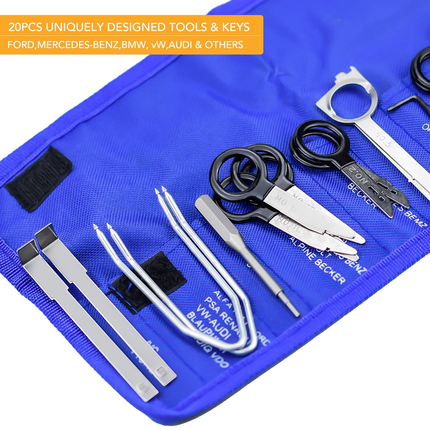 Universal Autoradio Ausbauwerkzeug Set 20 Teile fuer KFZ Radiosys