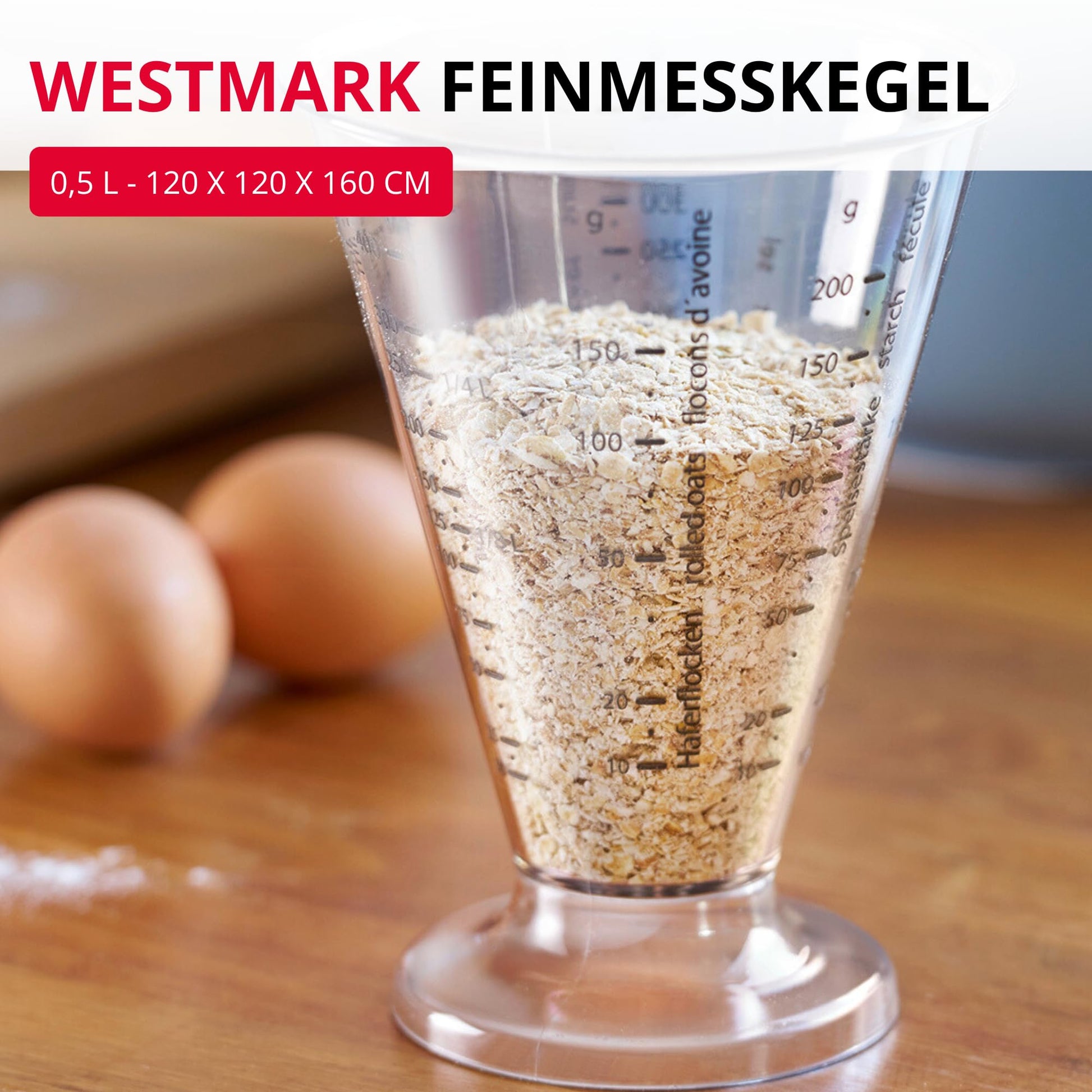 Westmark Messbecher Gerda mit Feinmesskegel und 0,5 Liter Fassungsvermögen-Westmark
