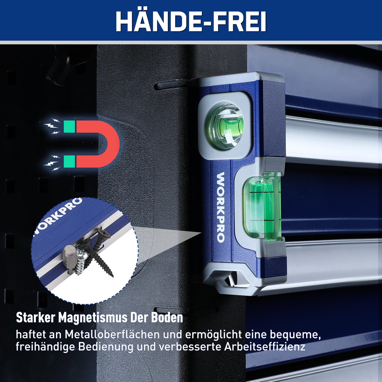 Magnetische Wasserwaage 115 mm mit 2 Libellen für präzise Messungen