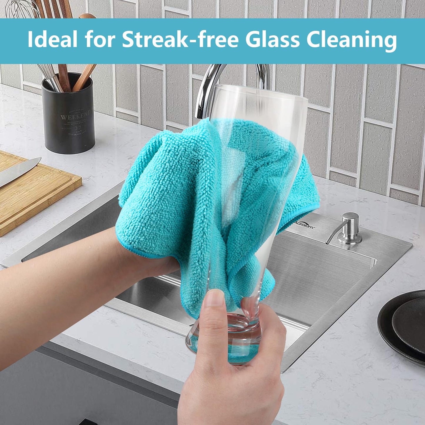 Mikrofasertücher 12 Stück fusselfrei wiederverwendbar Küche Auto