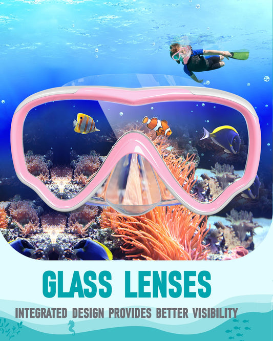 Kinder Taucherbrille 180 Grad Panorama Schnorchelset Leckagesiche