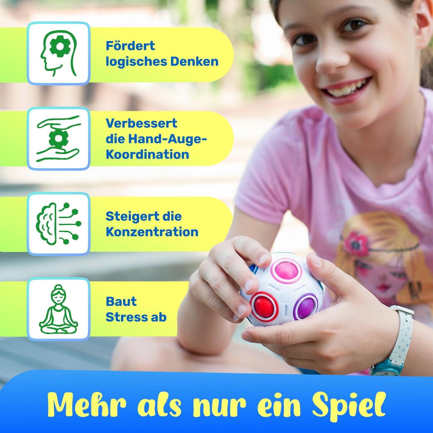 Original Regenbogenball als Stress und Konzentrationsspielzeug