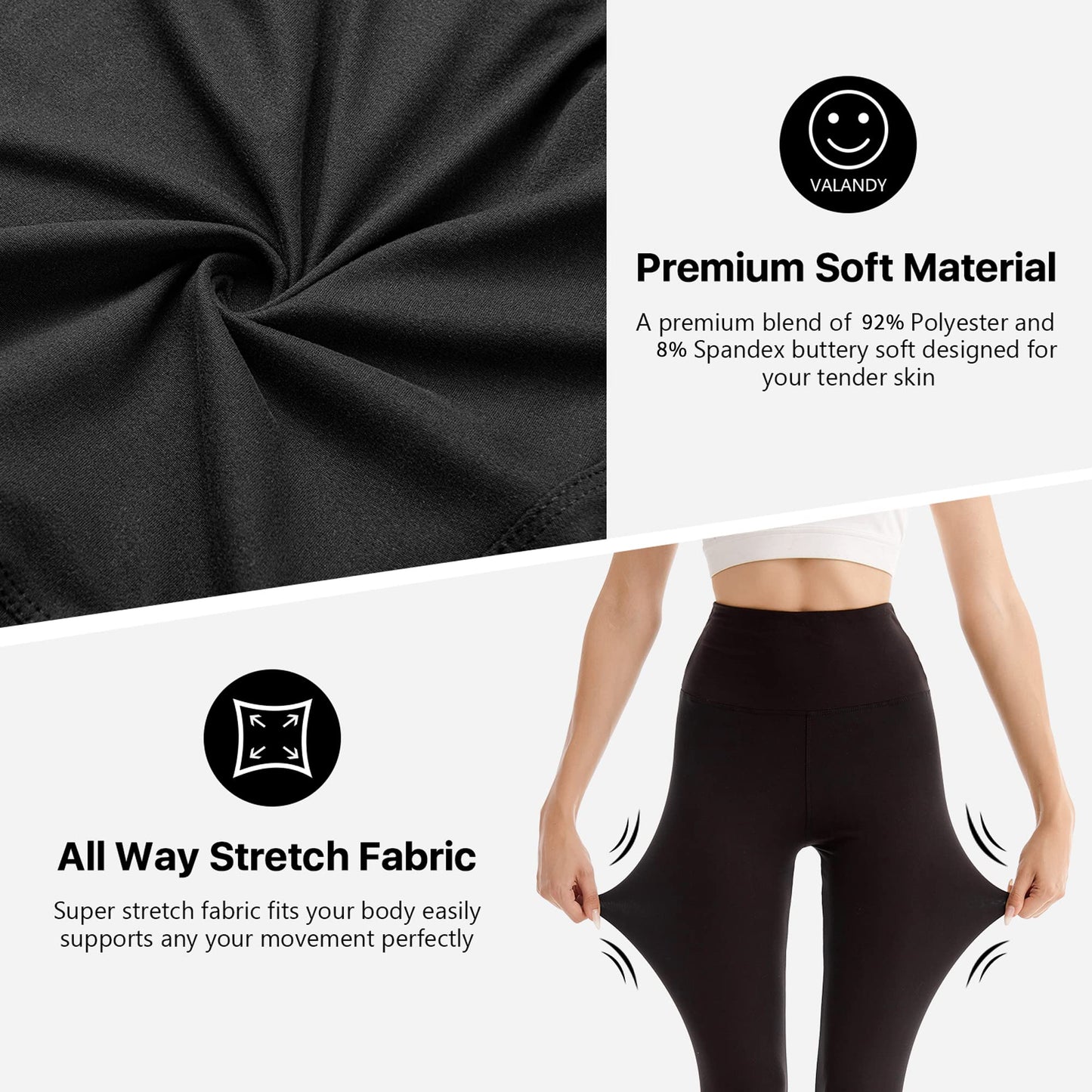 SINOPHANT Leggings Damen High Waist - Blickdicht Leggins mit Bauchkontrolle für Sport Yoga Gym(1 Schwarz,XXL)