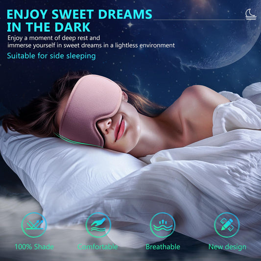 3D Schlafmaske mit Optimiertem Gummiband und Ohrstöpseln