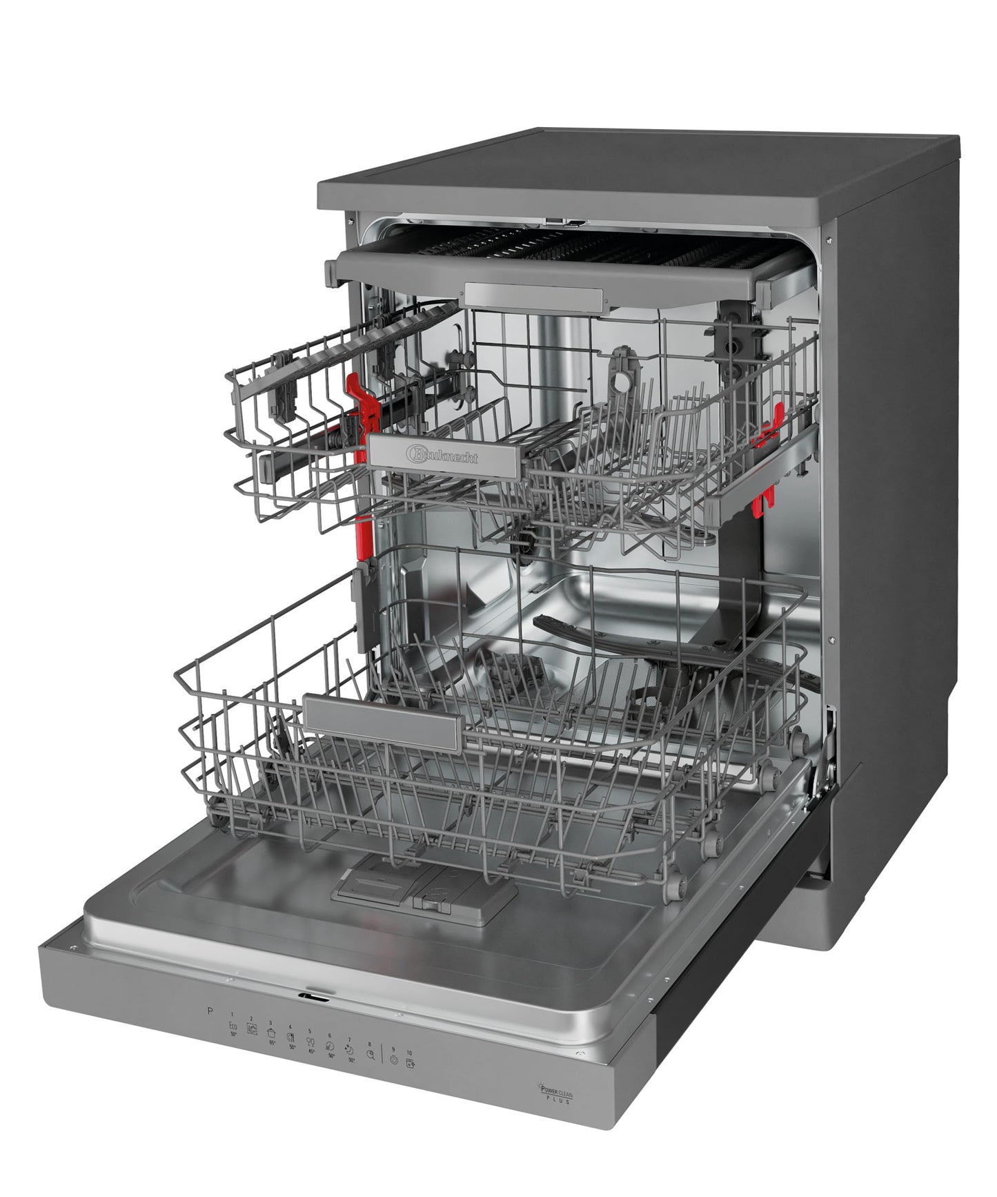 Bauknecht BK4FB14BN7A0X Freistehender-Geschirrspüler/ 60 cm/ActiveDry–Türöffnungssystem/Startzeitvorwahl/MultiZone–separates Ober-oder Unterkorbspülen/Besteckschublade–flexibel beladbar
