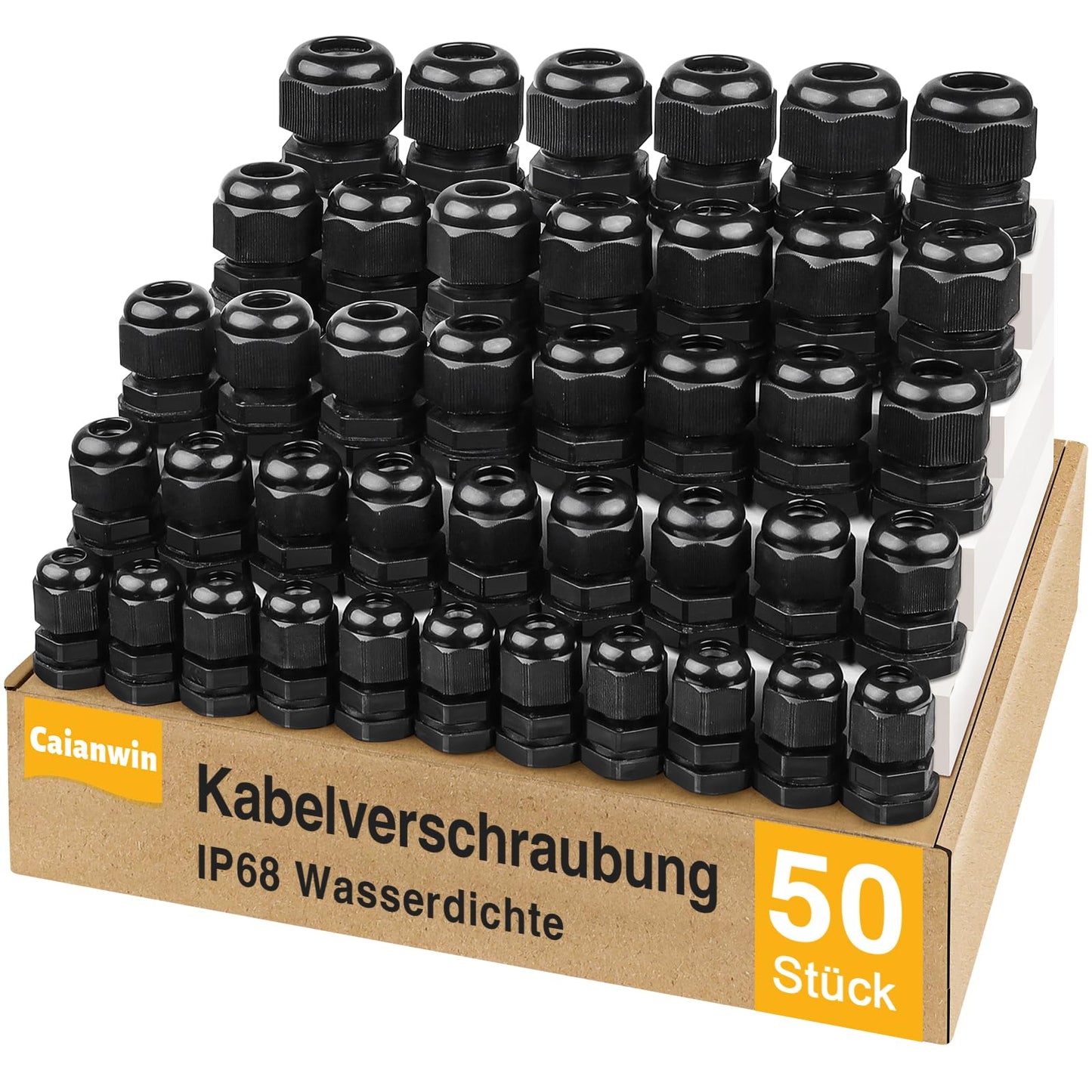Vielseitiges 50 teiliges Kabelverschraubung Set IP68 Wasserdicht