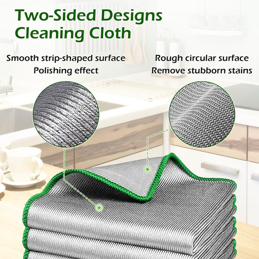 Quelcc 6X Mikrofasertücher 30x30cm Fusselfreie Reinigungstücher für Fenster-Quelcc