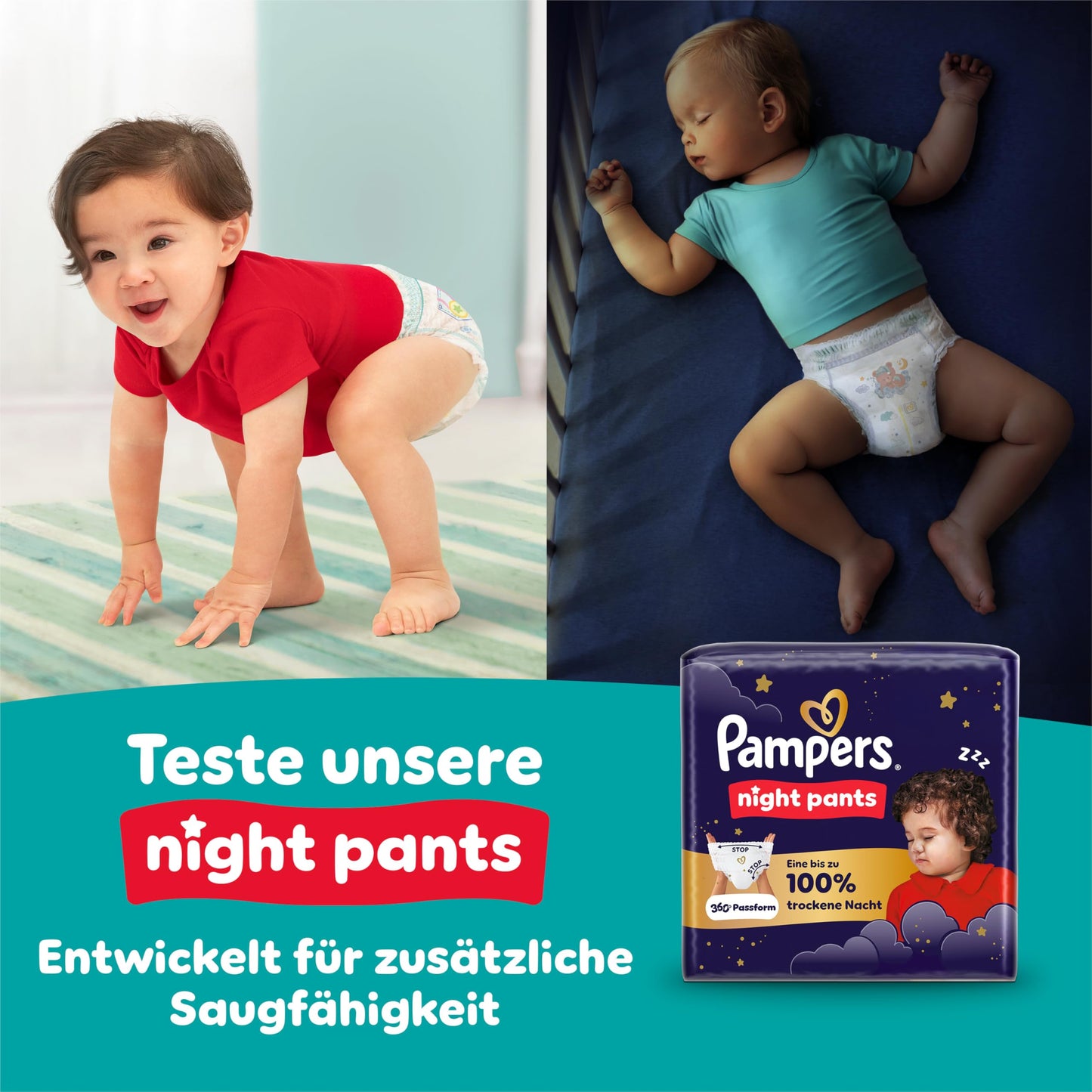 Pampers Baby-Dry Pants Größe 7, 148 Stück, 15kg+, 360° auslaufsichere Passform für Tag und Nacht