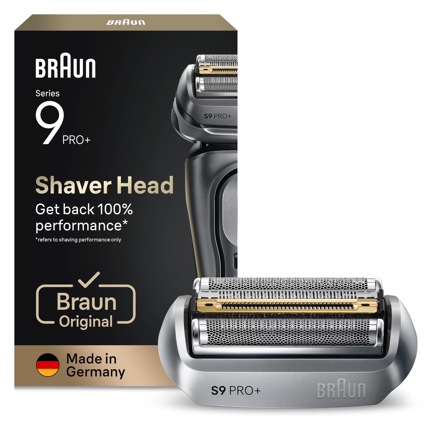 Braun Elektrorasierer Scherkopf Series 9 PRO+, 96M, Silber - Original Ersatzscherteil vom Hersteller, Hol dir 100 Prozent Leistung Zurück, Kompatibel mit allen Braun S9-Rasierern