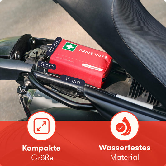 PURAHELP Motorrad Verbandskasten nach aktueller Norm 2026 DIN 13167 (StVO konform) - Motorrad Erste Hilfe Set 2026 Mini Klein