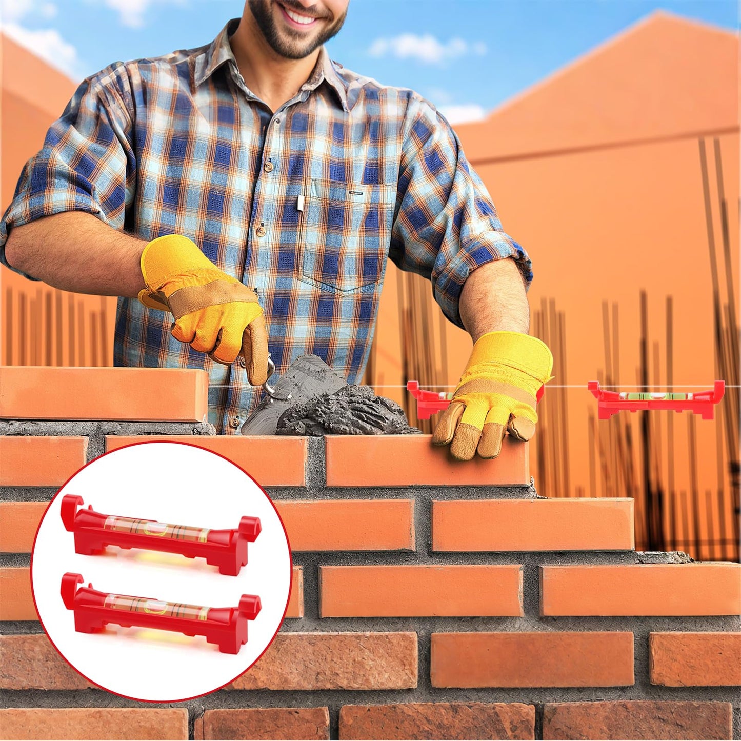 Schnurwasserwaage Set 10 Stück Rot Mini Wasserwaage Profi Werkzeug