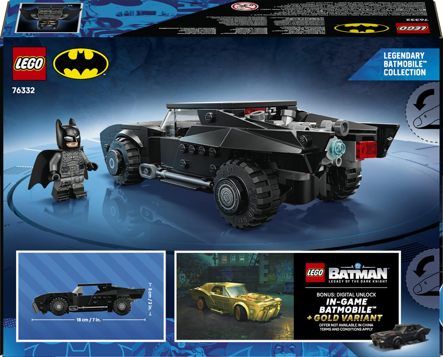 LEGO DC Batman: The Batman Batmobil - Kinder Spielzeug - Spielset mit Modellauto und Superhelden Minifigur für Kinder ab 9 Jahren - Kreatives Geschenk für Jungen, Mädchen und Fans - 76332
