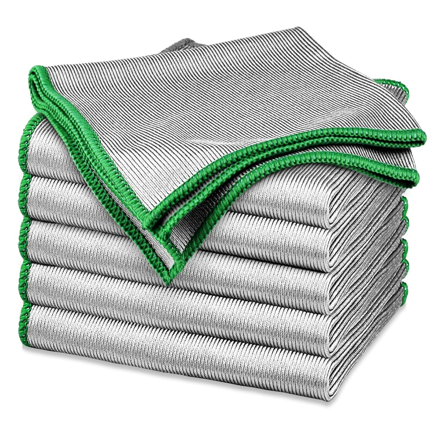 Quelcc 6X Mikrofasertücher 30x30cm Fusselfreie Reinigungstücher für Fenster-Quelcc