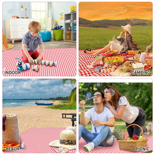 Rienan Picknickdecke Wasserdicht Isoliert Faltbar Für 4-6 Personen Rot-Rienan