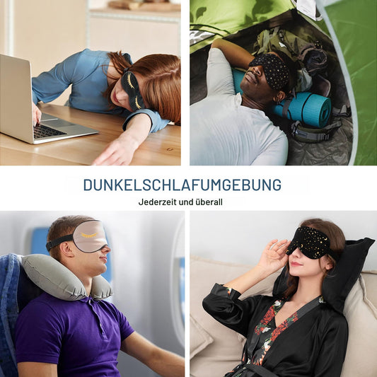 100 Prozent Seiden Schlafmaske mit verstellbaren Bändern goldenstern
