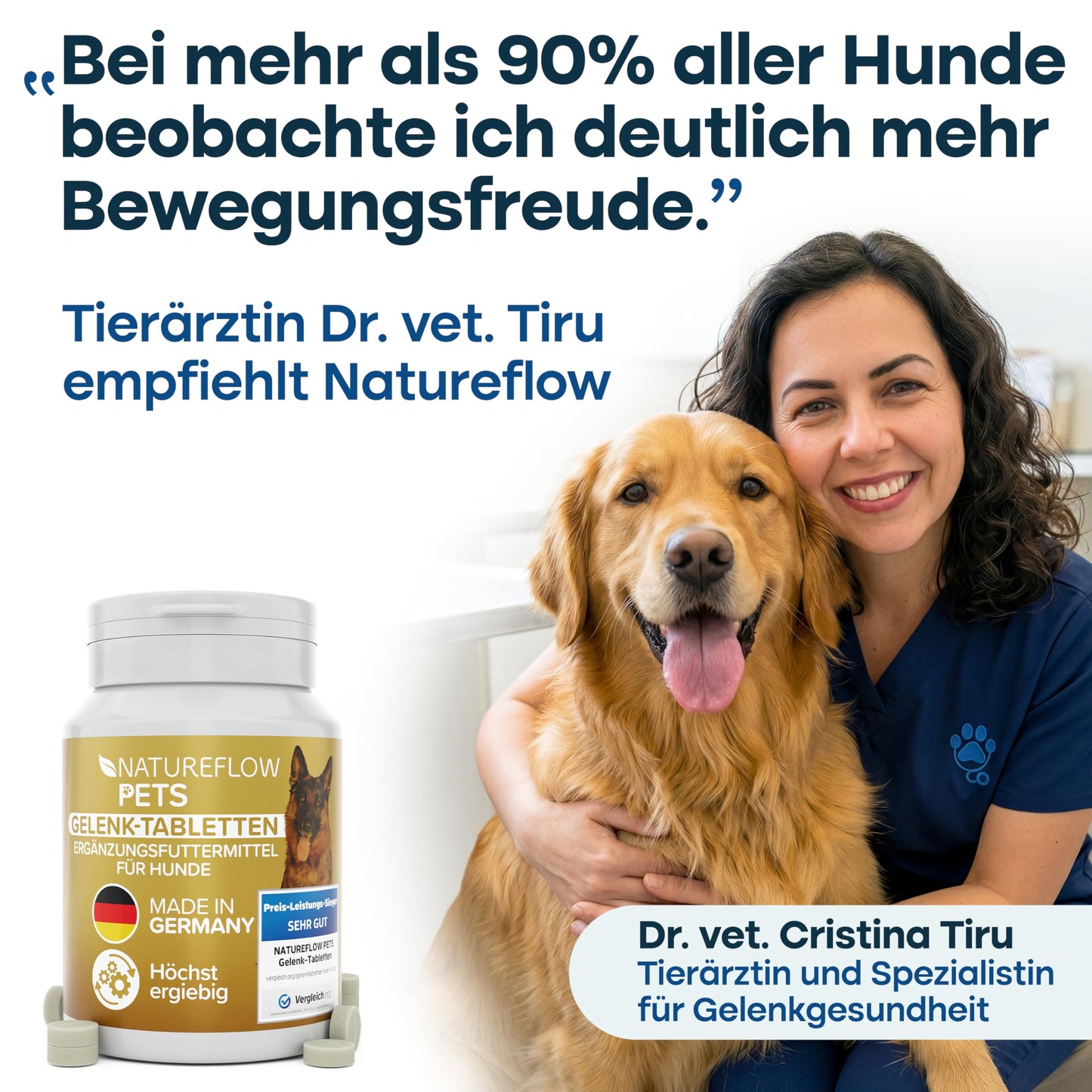 Gelenktabletten Hunde – Test SEHR GUT Made in Germany mit Grünlippmuschel, MSM und Teufelskralle - Keine Kapseln, hohe Akzeptanz Gelenktabletten Hund - 100 Stück