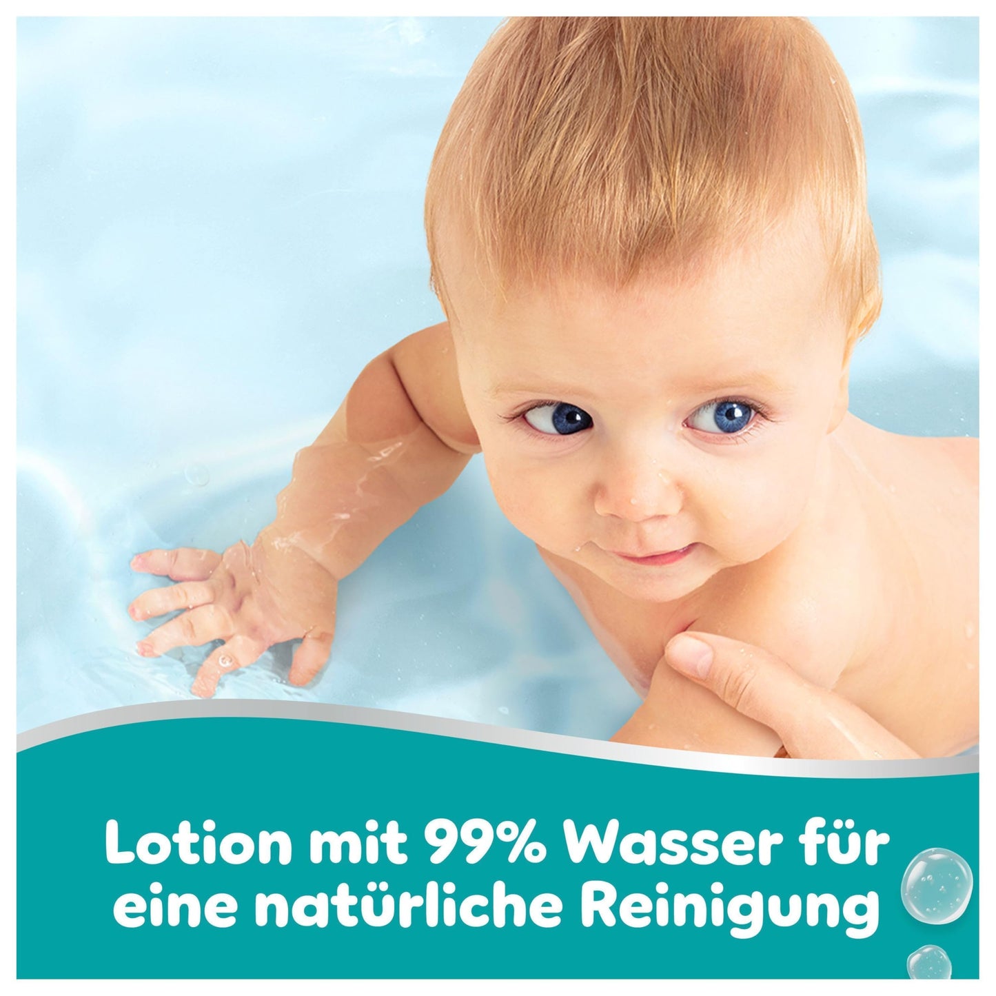 Pampers 99% Water Baby-Feuchttücher, 18 Packungen mit 60 Feuchttüchern = 1080 Baby-Feuchttücher, leichte Lotion mit 99% Wasser