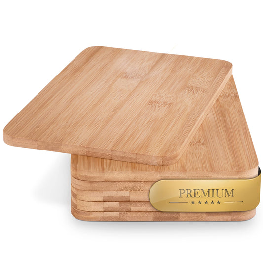 6er Set Frühstücksbrettchen aus Bambus Holz robust und nachhaltig-bonsport