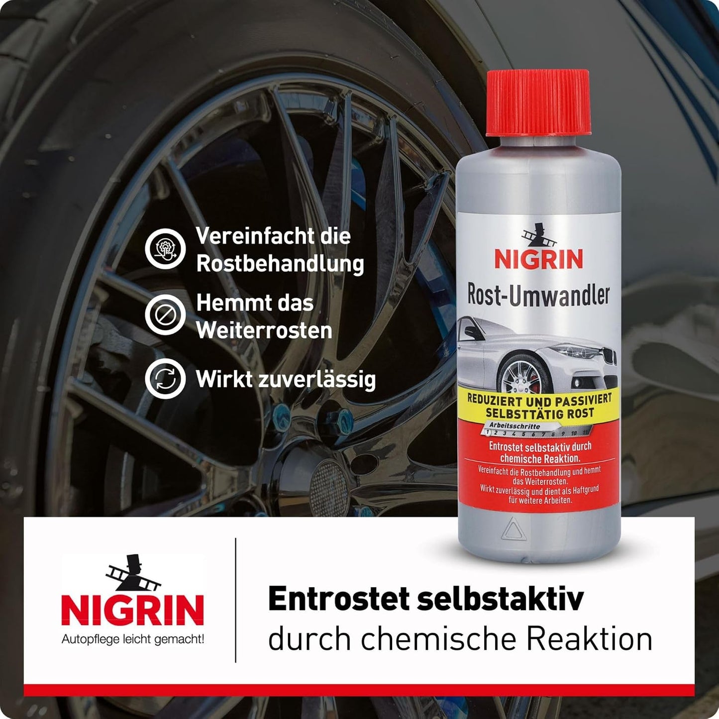 NIGRIN Rostumwandler 200ml – Selbstaktive Rostentfernung