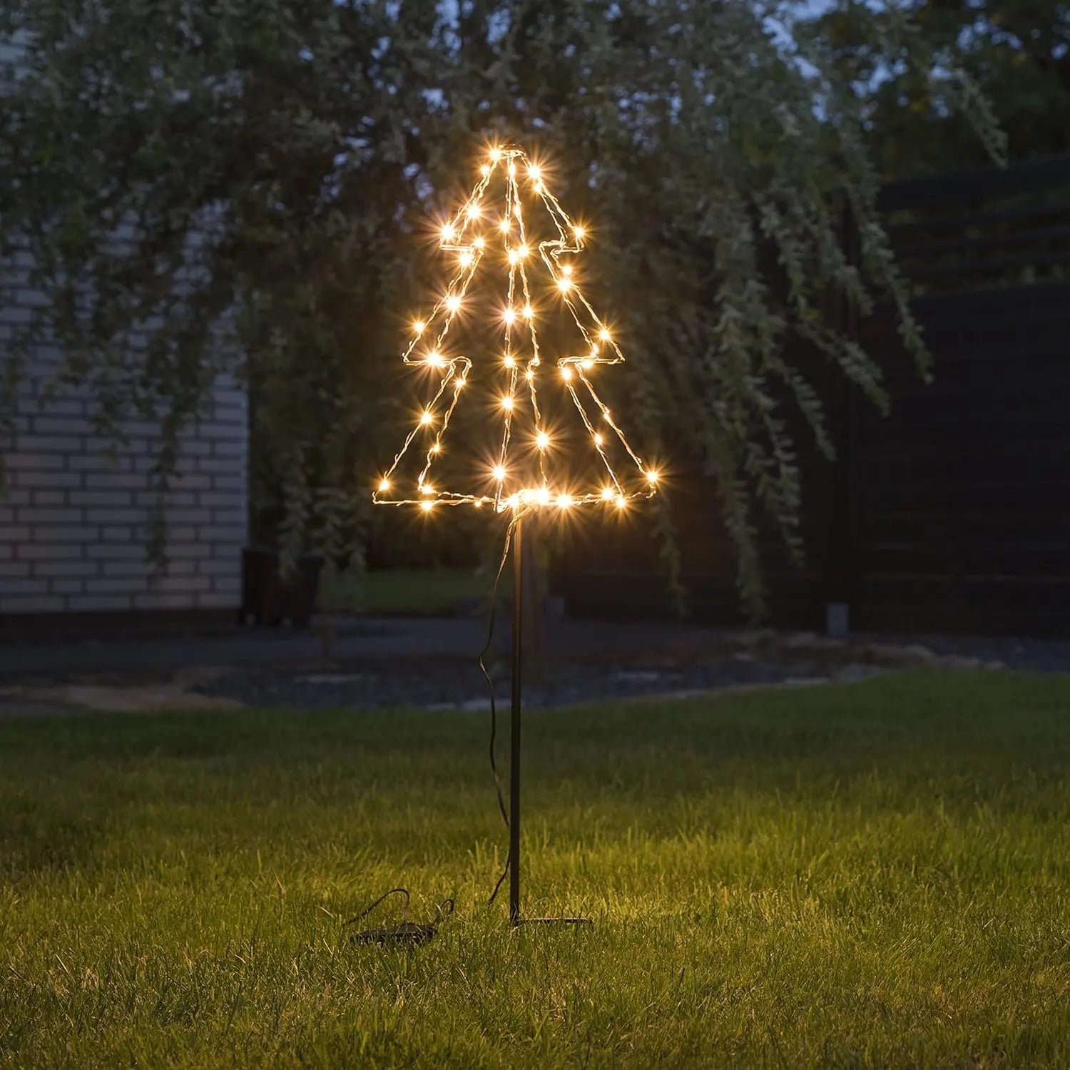 LED Gartenstecker Tannenbaum Weihnachtsbeleuchtung Beleuchtung Timer warmweiß