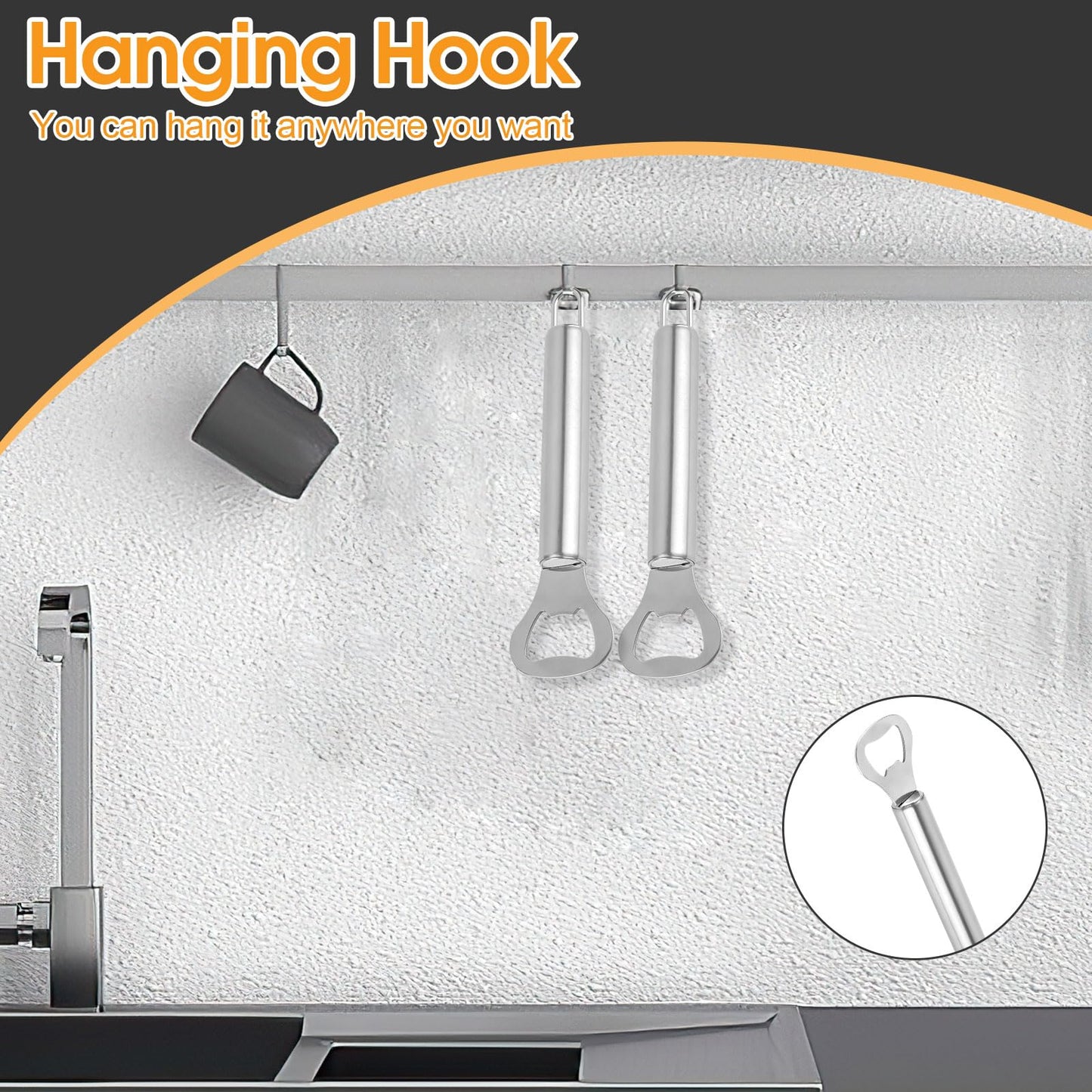 Flaschenöffner Edelstahl 2 Stück Bieröffner Komfortabler Griff Silber