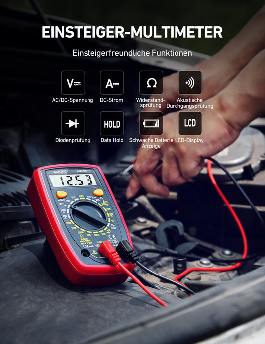 Digitales Messgerät Voltmeter Stromtester für Haushalt und Kfz