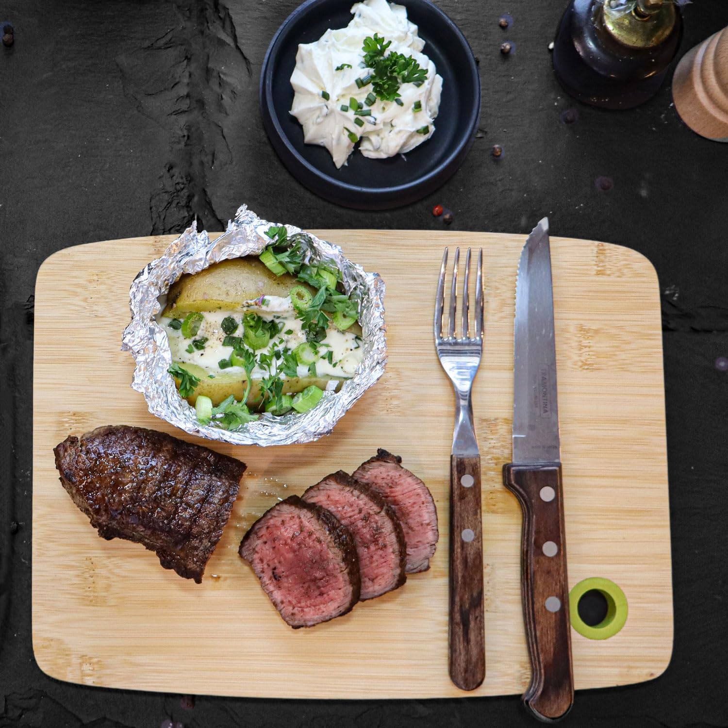 DuneDesign Bambus Schneidebrett 2er Set Farbcodiert Robust Hygienisch-DuneDesign